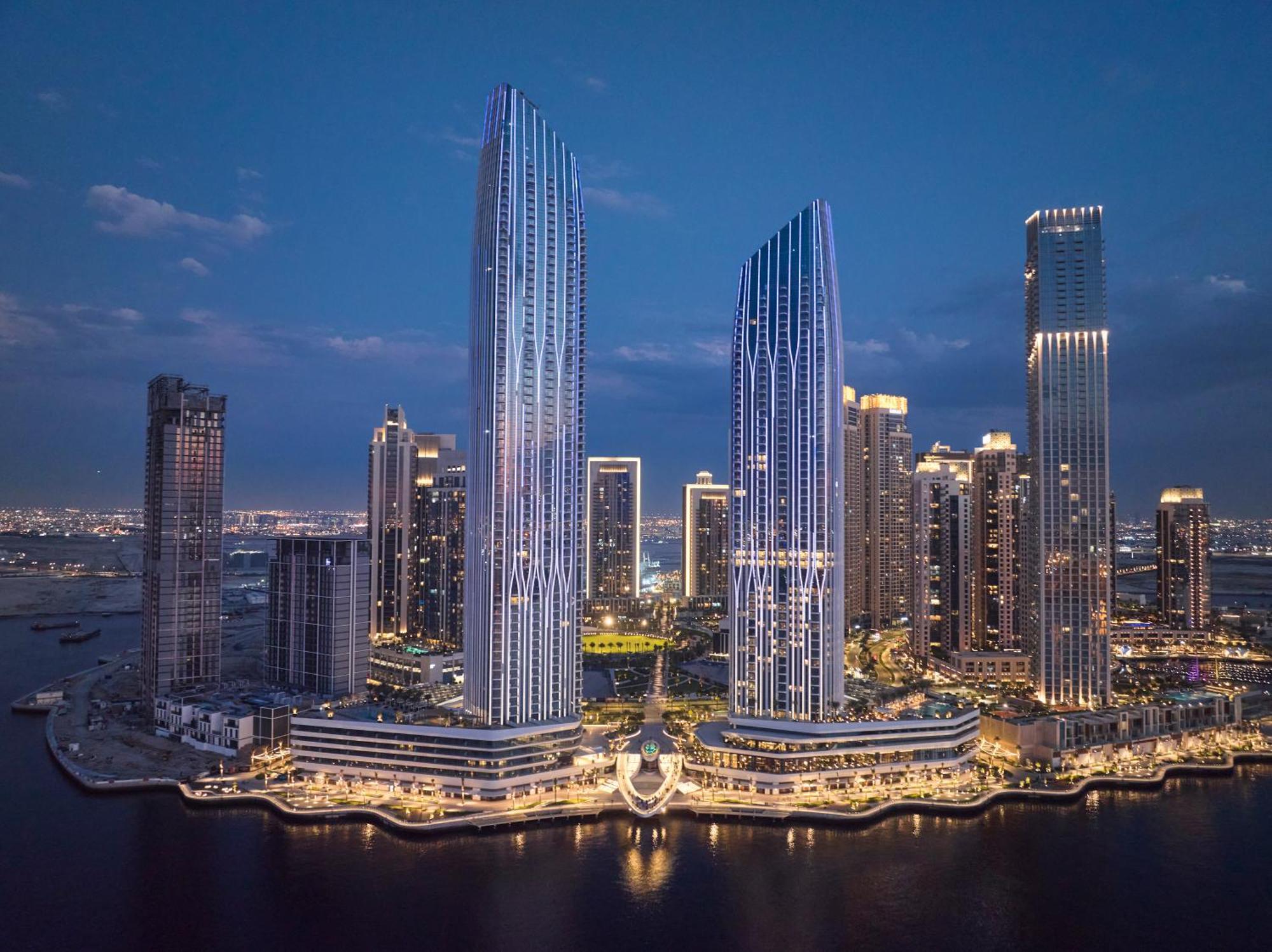 Address Creek Harbour 호텔 두바이 외부 사진 The complex at night
